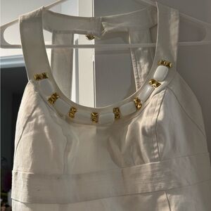 Shoshanna white gold beaded dress size 8